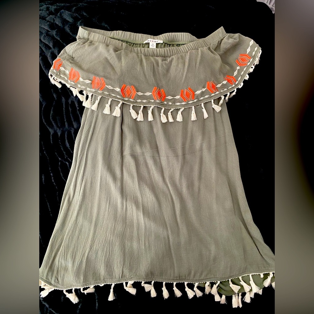 Miami Sage Fringe Dress